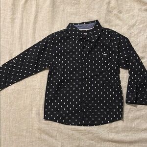 Kids 3T Dkny Black and White Button Down Shirt with Polka Dots